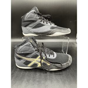 Asics Matflex 6 Wrestling Shoes Combat MMA Suede Black Gold Mens Size 5 1084A007